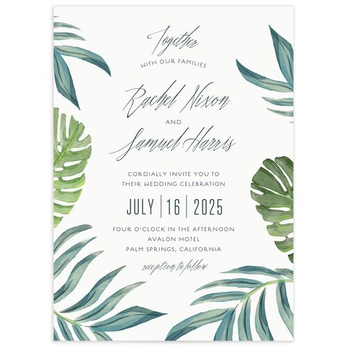 Tropical Elegance Wedding Invitations - Jewel Green