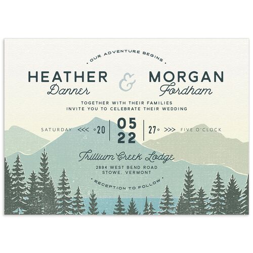 Vintage Mountain Wedding Invitations - Pool