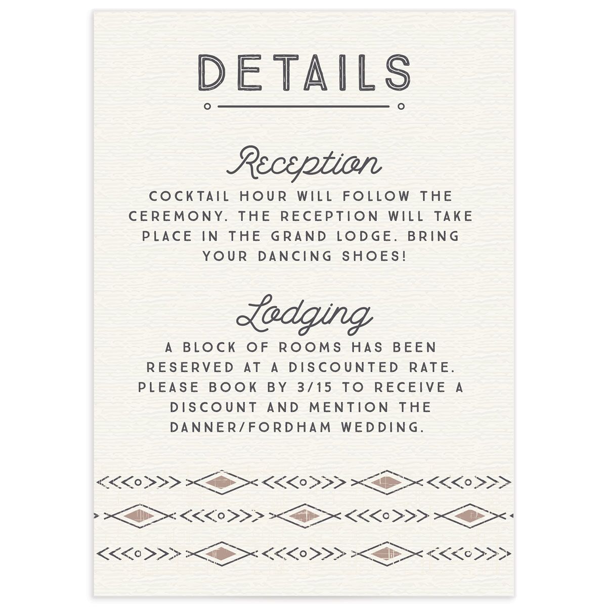 Rustic Mountain Wedding Enclosure Cards front in Walnut