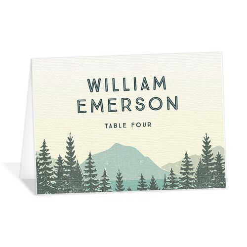 Rustic Mountain Place Cards - Turquoise