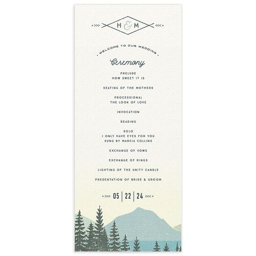 Rustic Mountain Wedding Programs - Turquoise
