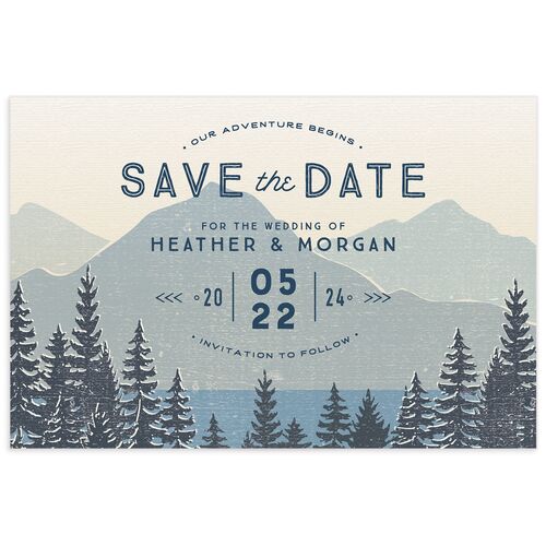 Rustic Mountain Save the Date Postcards
