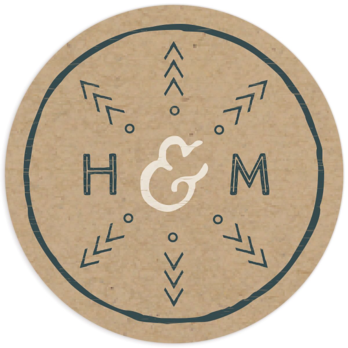 Rustic Mountain Wedding Stickers front in Jewel Green