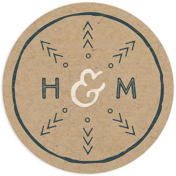 Rustic Mountain Wedding Stickers [object Object] in Teal
