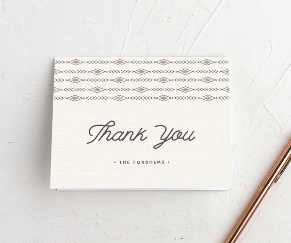 Rustic Mountain Thank You Cards front in Walnut