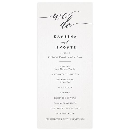 We Do Wedding Programs - Medieval Grey
