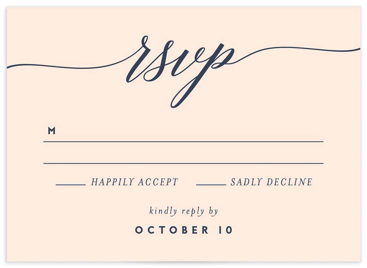 Modern Calligraphy Wedding Response Cards front in Rose Pink