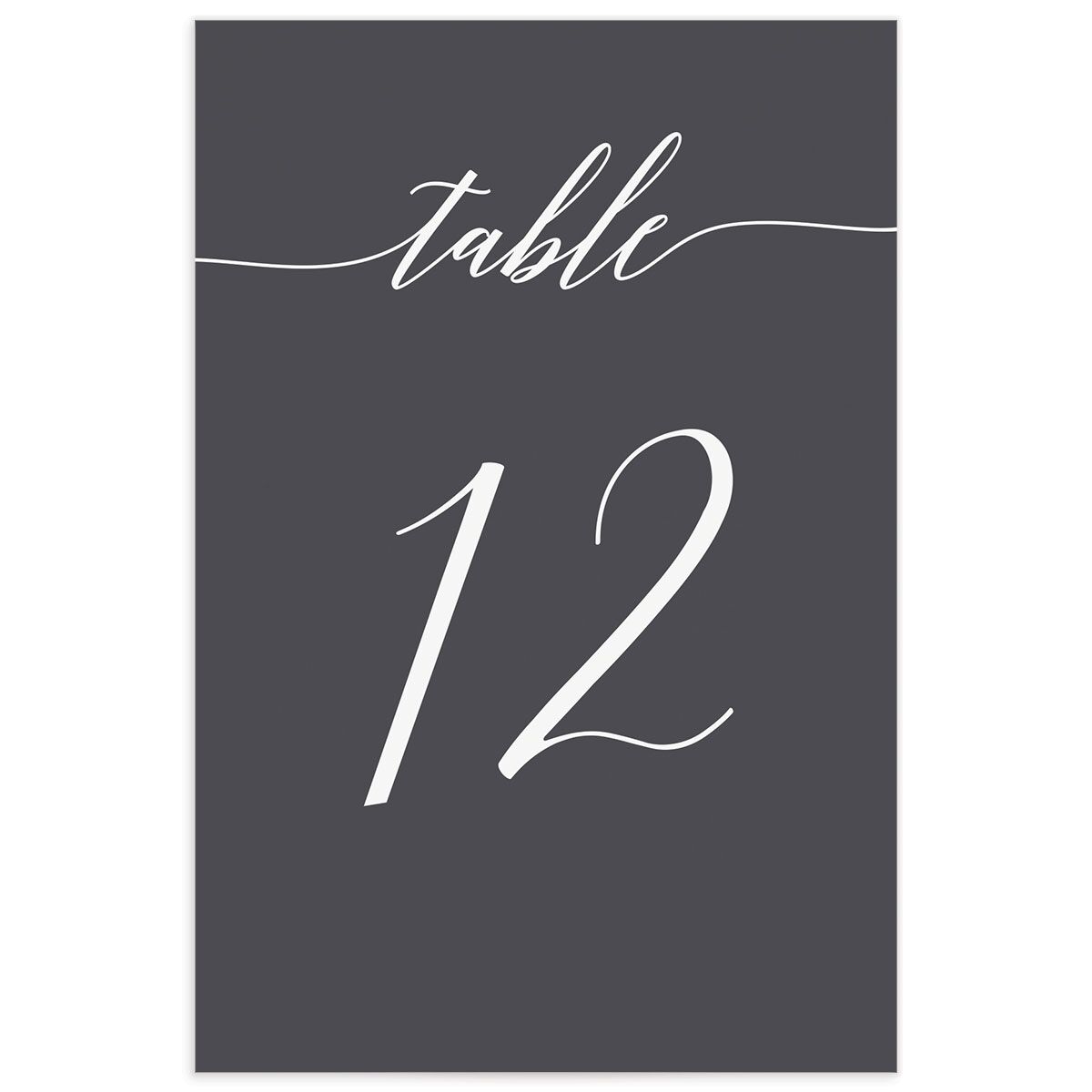 Modern Calligraphy Table Numbers front in Silver