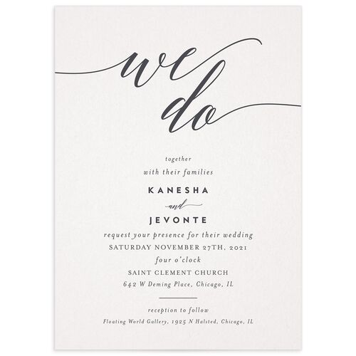 Modern Calligraphy Wedding Invitations - Grey