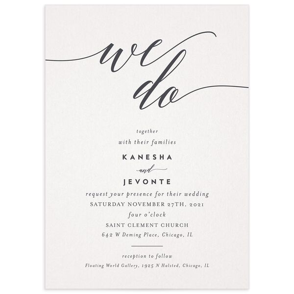 Modern Calligraphy Wedding Invitations [object Object] in Grey