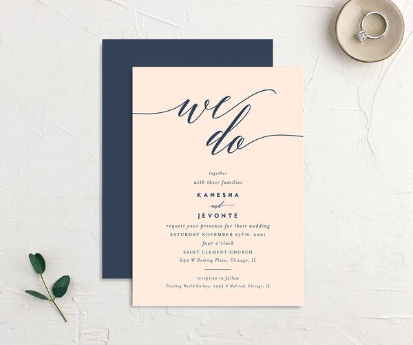 Modern Calligraphy Wedding Invitations [object Object] in Pink