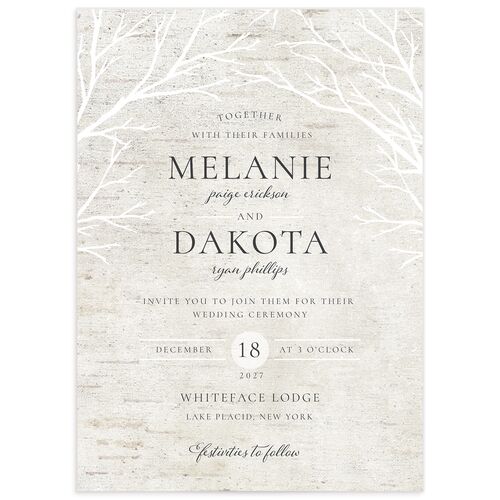 Rustic Birch Wedding Invitations - Champagne