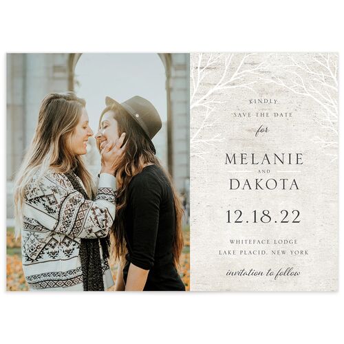 Winter Rustic Save the Date Cards