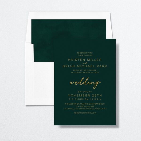 Contemporary Script Envelope Liners envelope-and-liner in Jewel Green