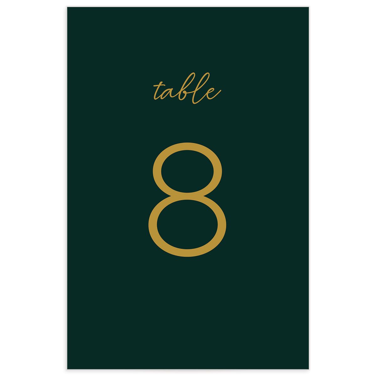 Contemporary Script Table Numbers back in Jewel Green