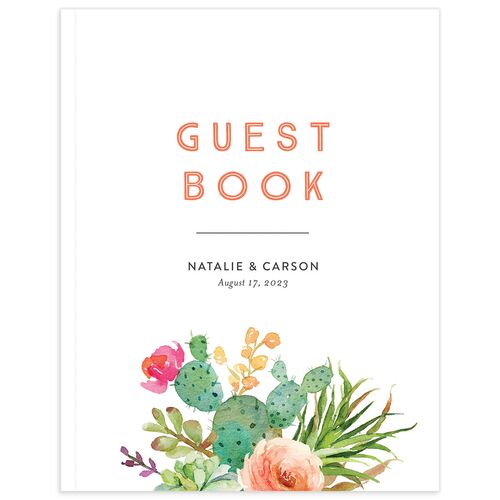 Painted Succulents Wedding Guest Book