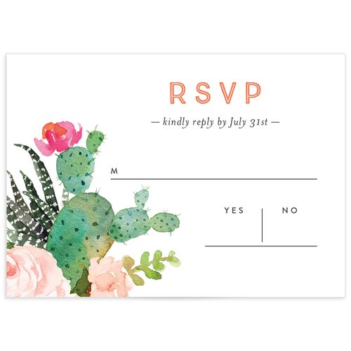 Painted Succulents Wedding Response Cards