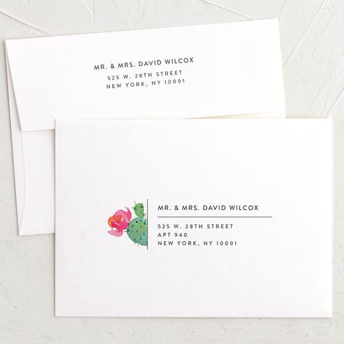 Painted Succulents Save The Date Card Envelopes