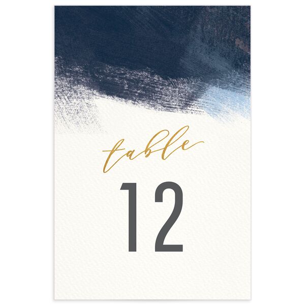 Modern Abstract Table Numbers front in Blue