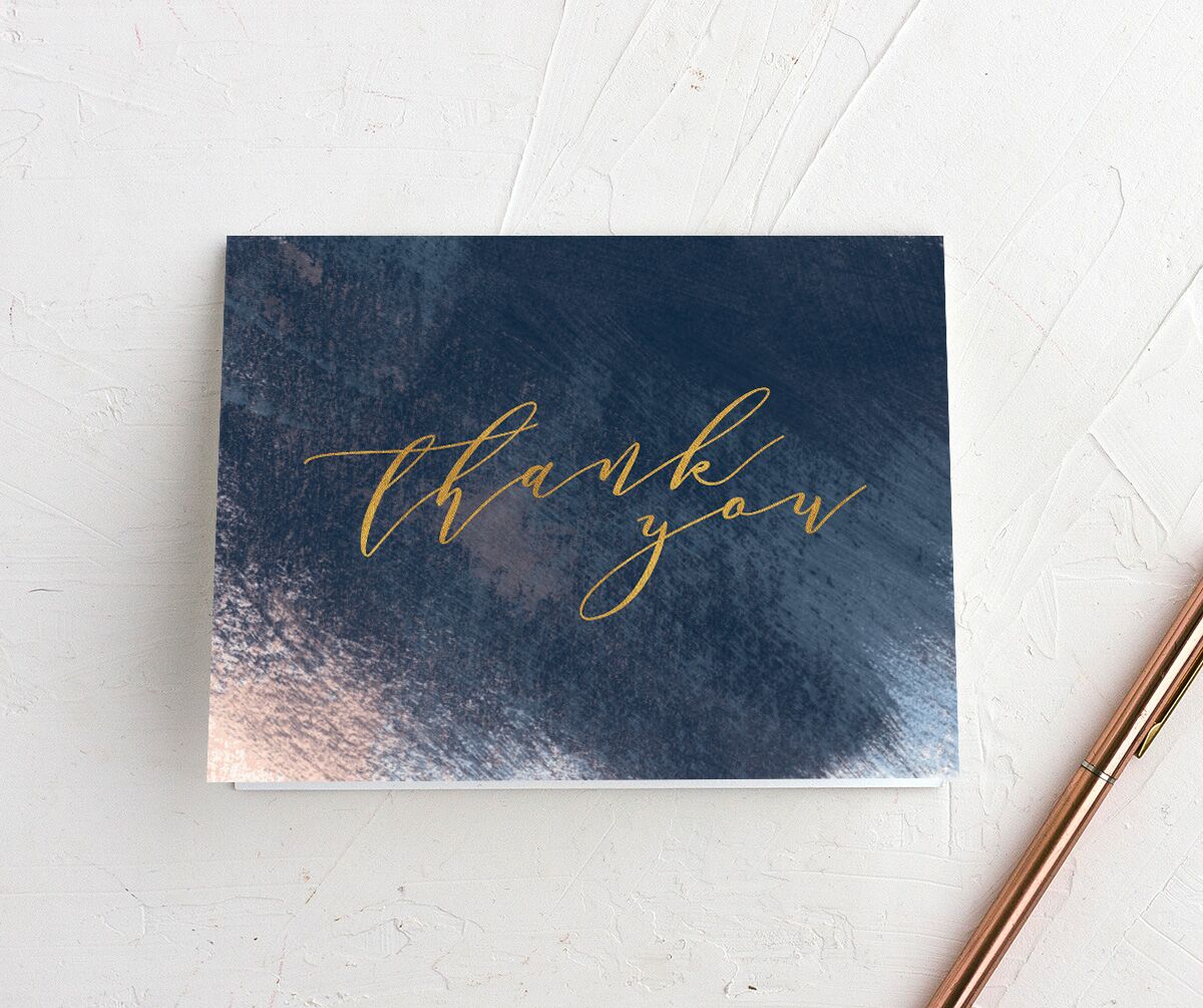 Modern Abstract Thank You Cards front in French Blue