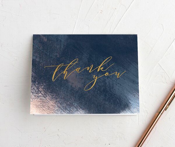 Modern Abstract Thank You Cards front in French Blue