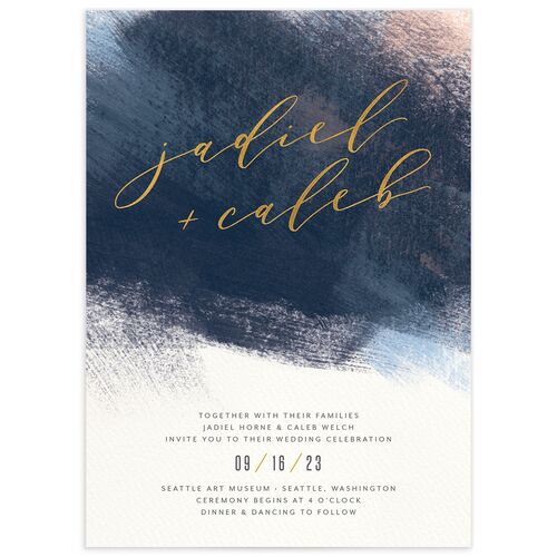 Modern Abstract Wedding Invitations - French Blue