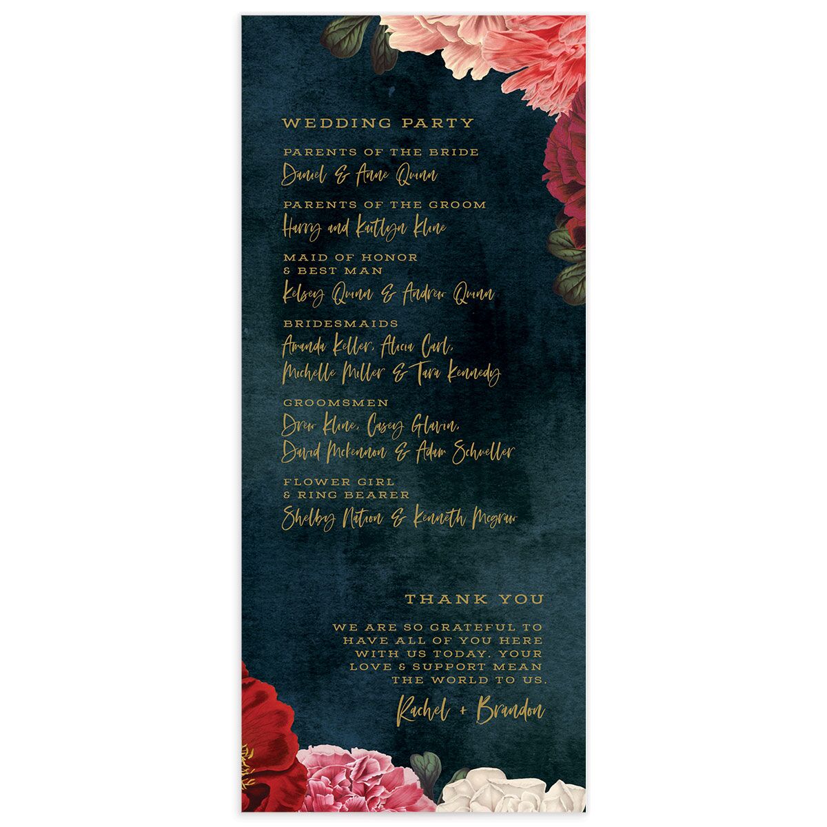 Night Sky Blooms Wedding Programs back in French Blue