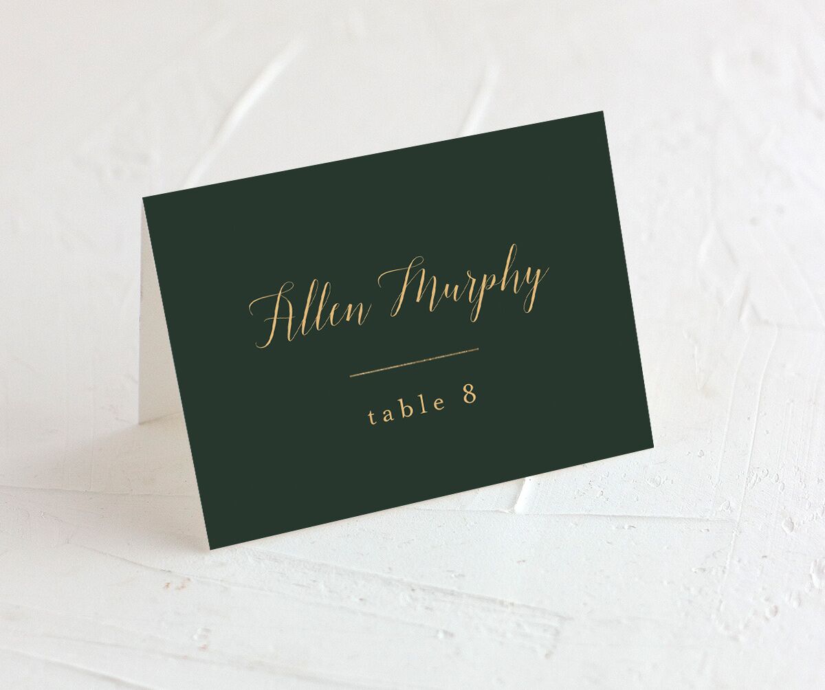 Marble Glamour Place Cards front in Jewel Green
