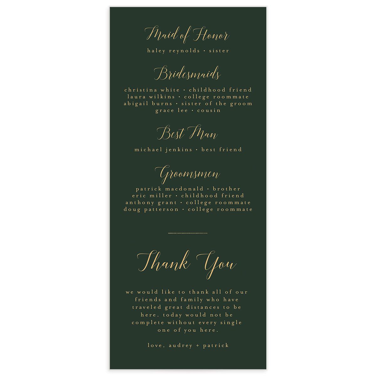 Marble Glamour Wedding Programs back in Jewel Green