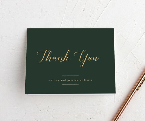 Marble Glamour Thank You Cards front in Jewel Green