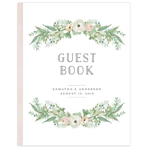 Painted Garland Wedding Guest Book