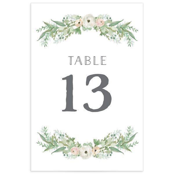 Painted Garland Table Numbers front in Jewel Green