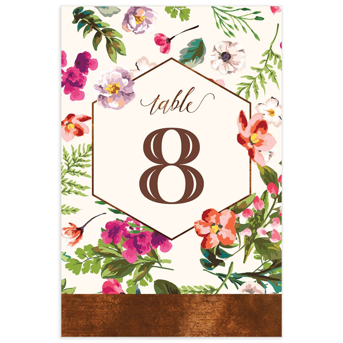 Bold Bouquet Table Numbers back in Champagne