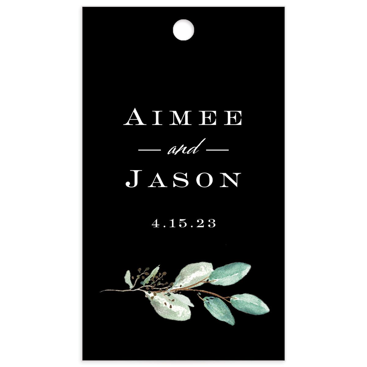 Painted Branch Favor Gift Tags front in Midnight