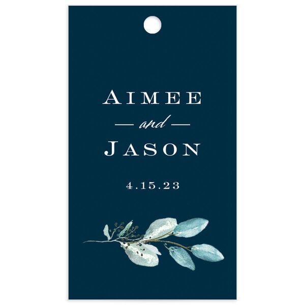 Painted Branch Favor Gift Tags front in Blue