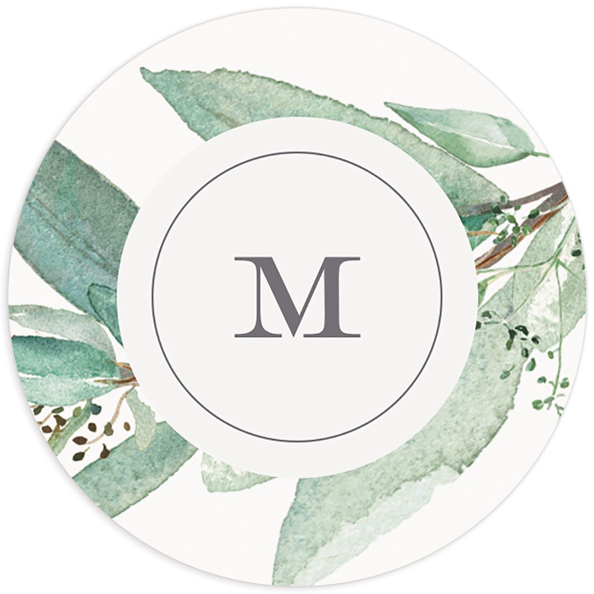Painted Branch Wedding Stickers front in Jewel Green