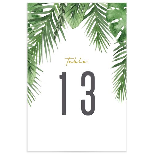 Tropical Leaves Table Numbers - Scottish Green