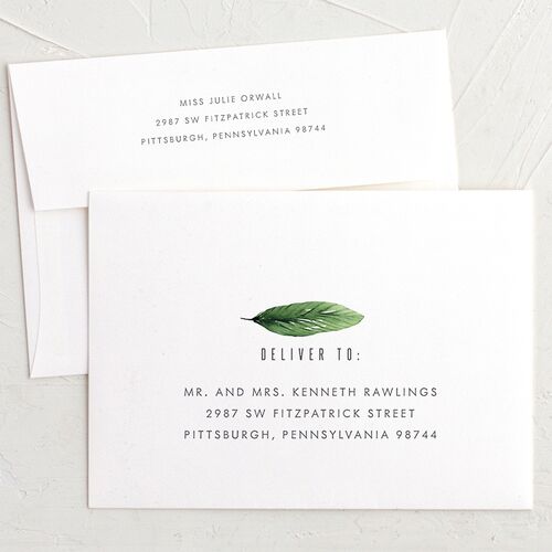 Exotic Greenery Wedding Invitation Envelopes