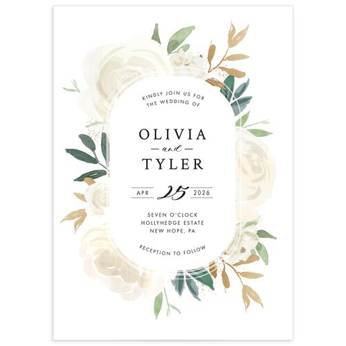 Floral Bouquet Wedding Invitations - Linen
