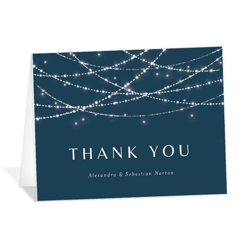 Elegant Lights Thank You Cards - Moody Blue