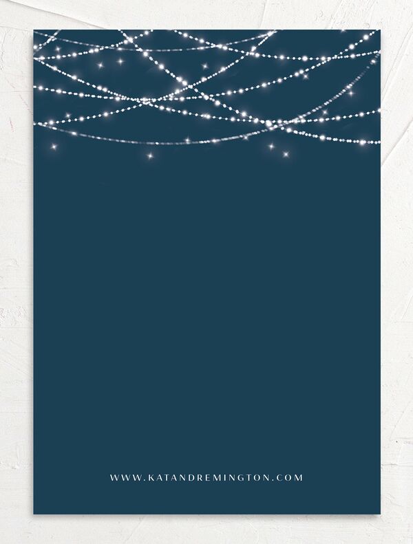 Hanging Lights Save the Date Cards back in French Blue