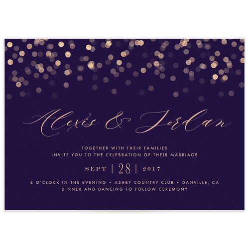 Confetti Glamour Wedding Invitations - Jewel Purple