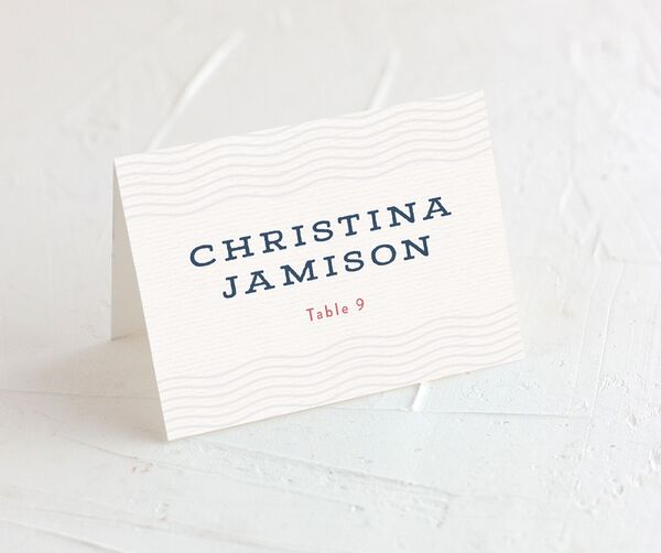 Vintage Passport Place Cards front in French Blue