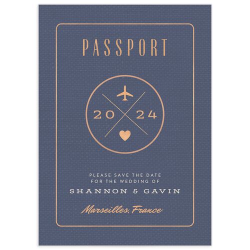 Vintage Passport Save The Date Cards