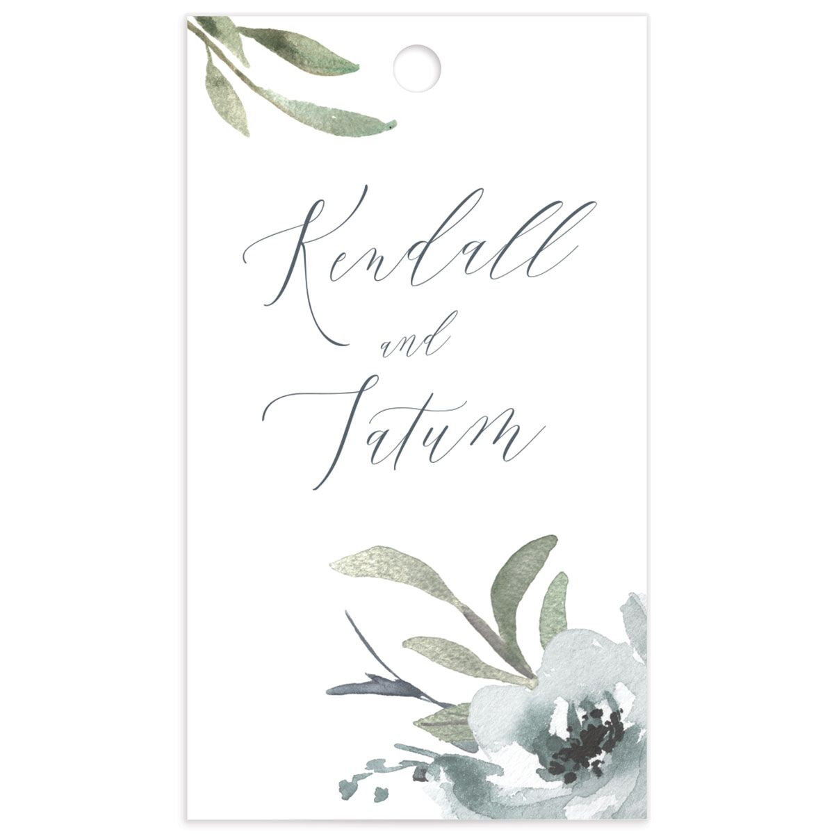 Breezy Botanical Favor Gift Tags front in French Blue