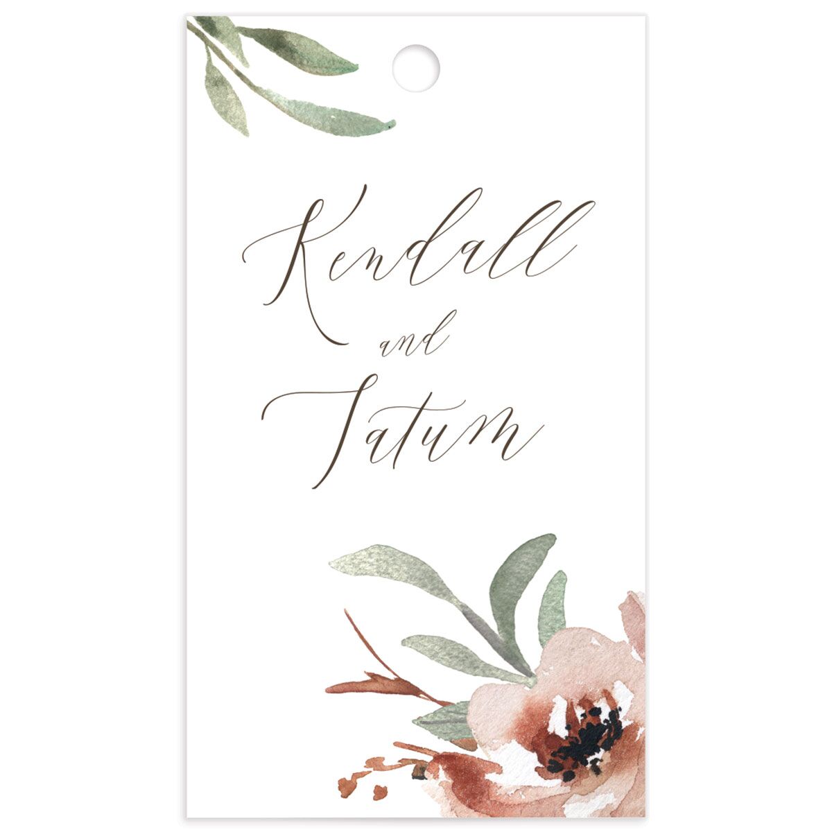 Breezy Botanical Favor Gift Tags front in Walnut