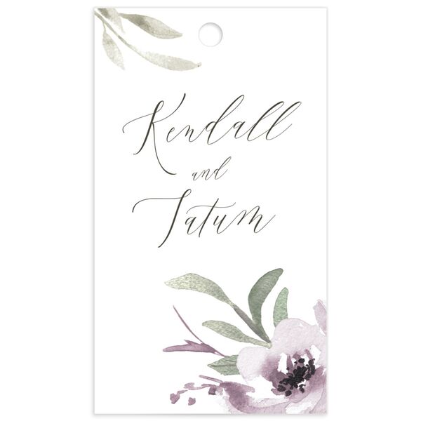 Breezy Botanical Favor Gift Tags front in Jewel Purple