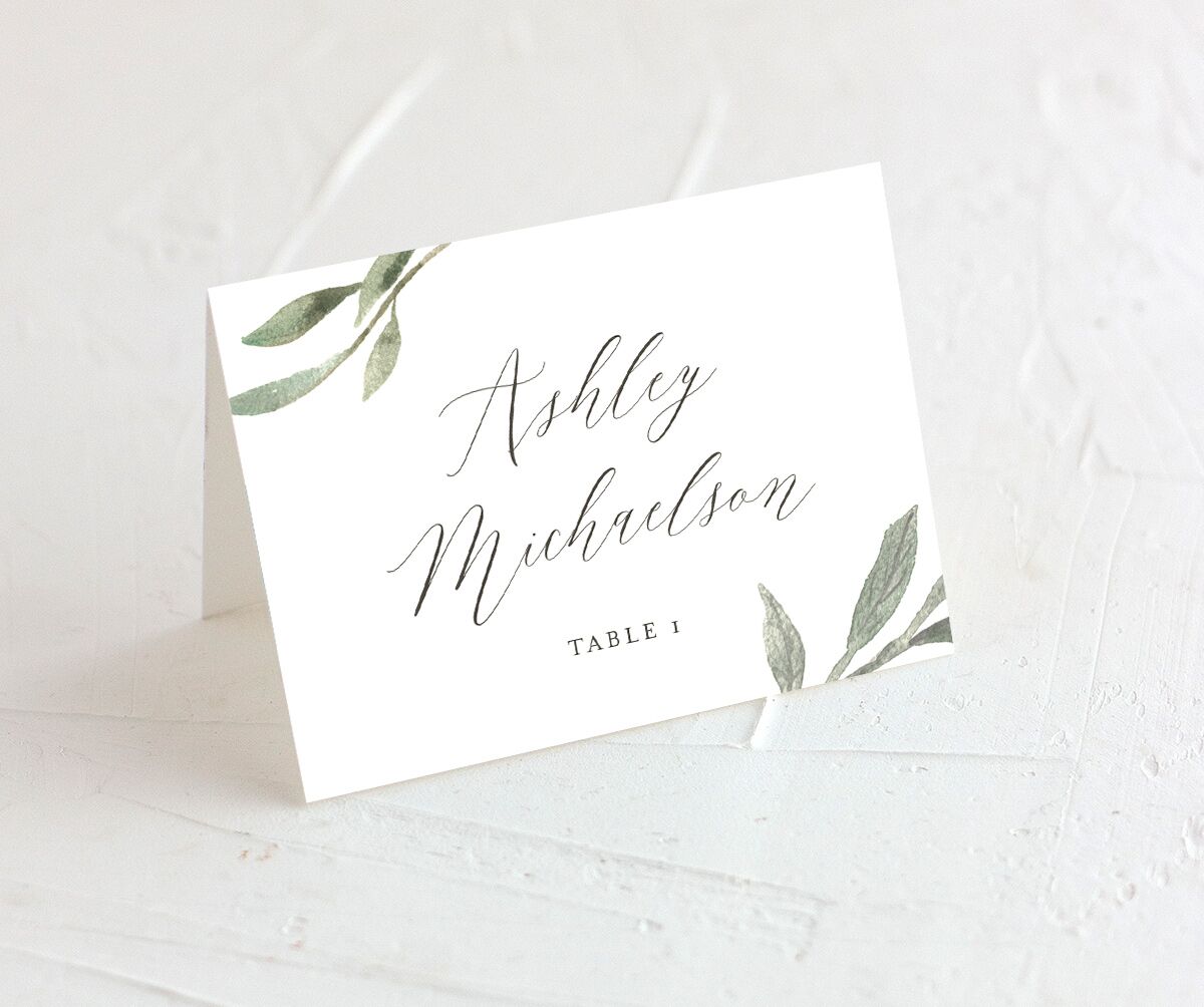 Breezy Botanical Place Cards front in Rose Pink