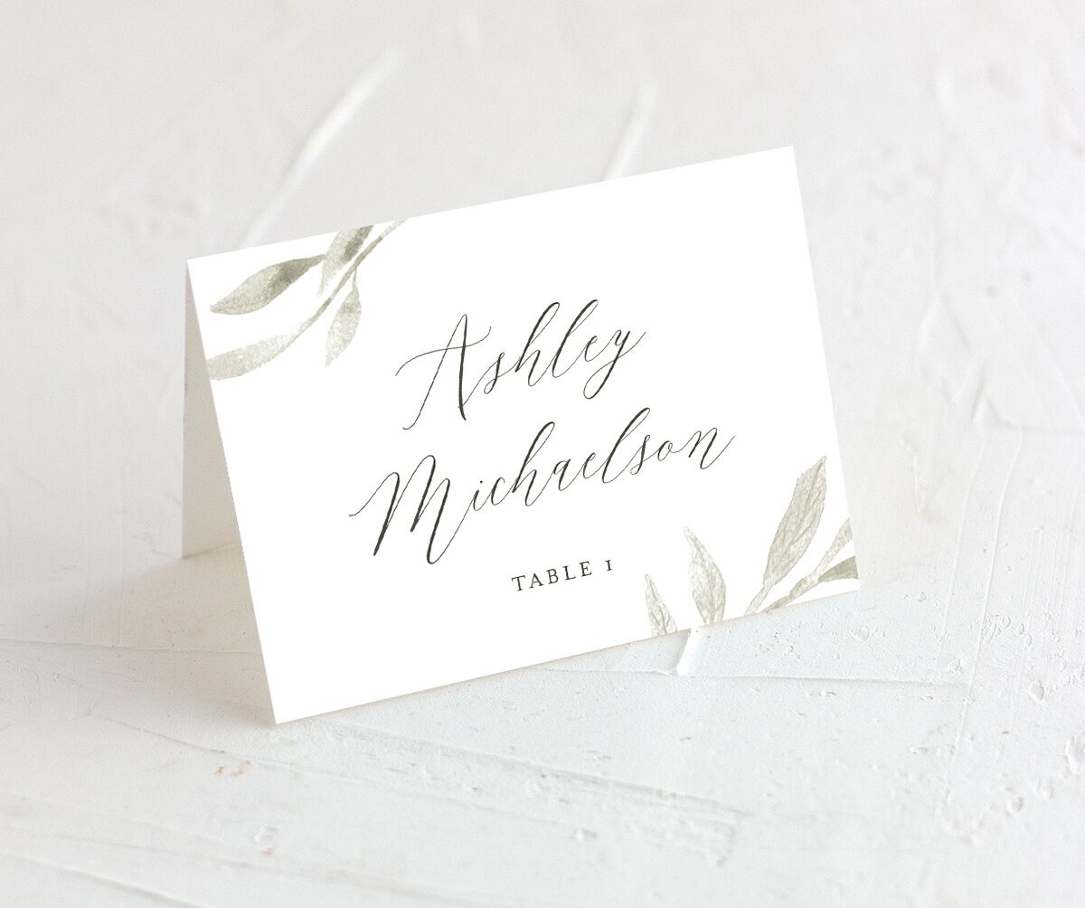 Breezy Botanical Place Cards front in Jewel Purple