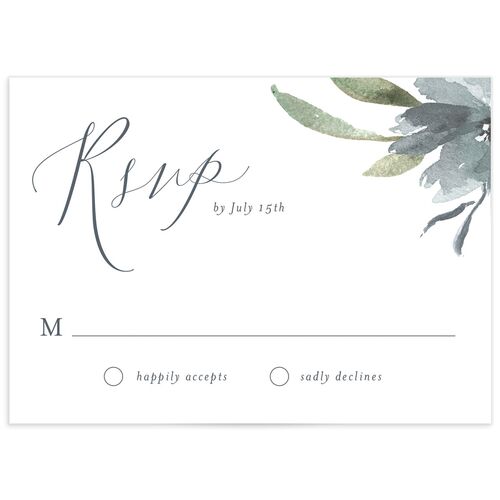Breezy Botanical Wedding Response Cards - French Blue
